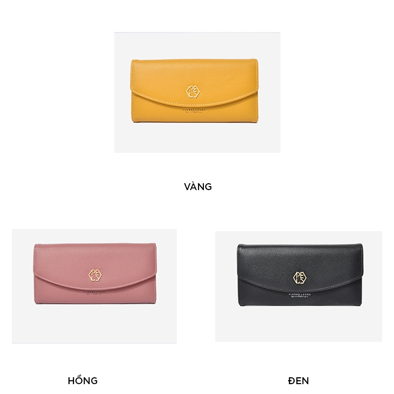 Ví nữ cầm tay PIERRE LOUES cao cấp dài giá rẻ đựng tiền đẹp nhiều ngăn LOT STORE VD368