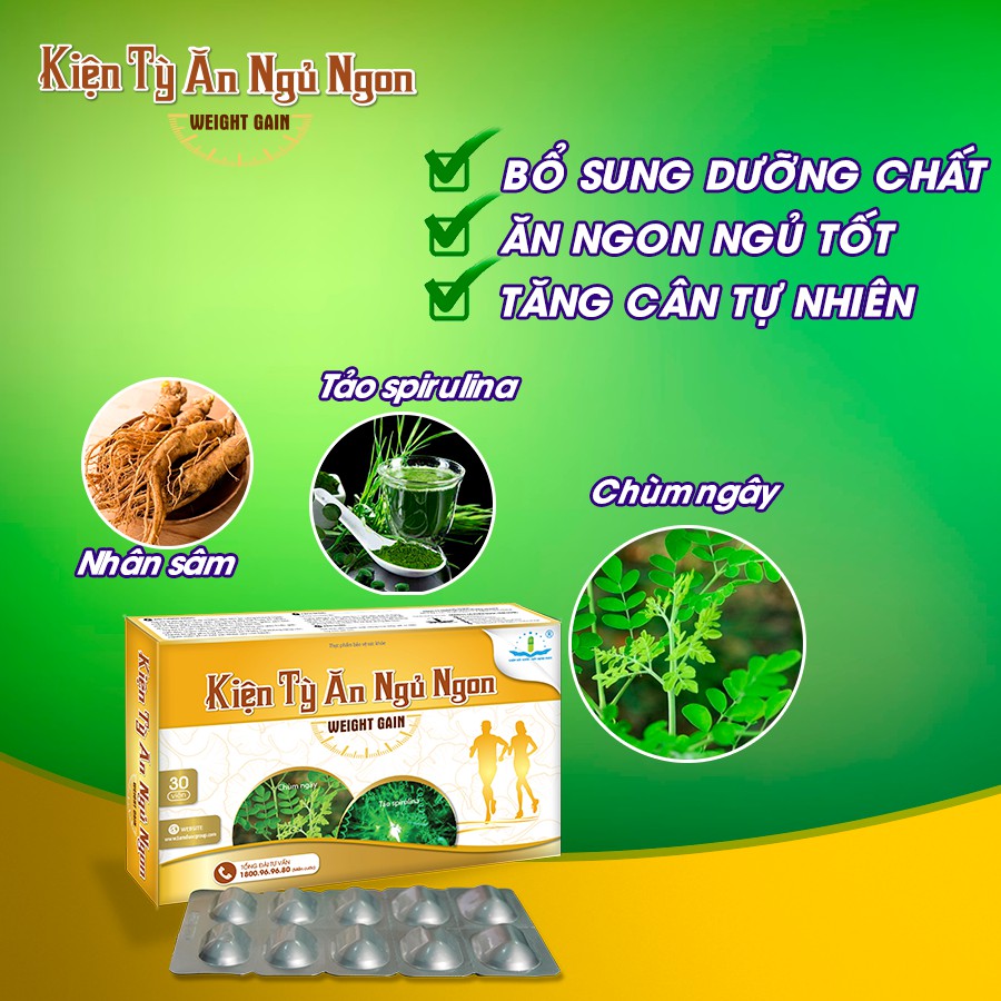 Kiện tỳ ăn ngủ ngon Weight Gain hỗ trợ ăn ngon ngủ ngon, tăng cân tự nhiên - Sản phẩm chính hãng Tâm Dược