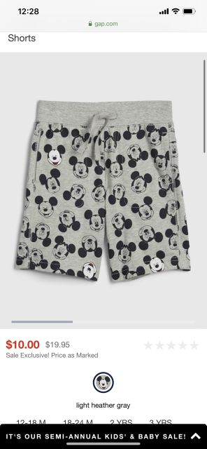 QUẦN BÉ TRAI BABY GAP + MŨ MICKEY