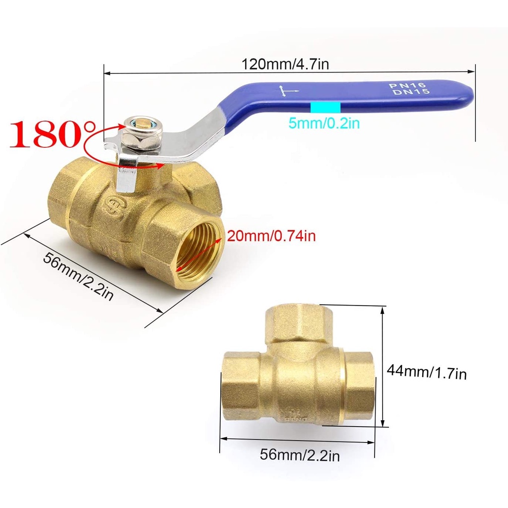 Van Xả Nước Ba Chiều Bằng Đồng Thau Hình Chữ T Phù Hợp Cho Nhà Tắm J7