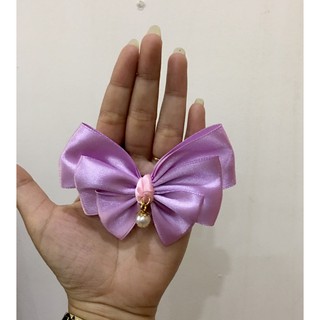 Nơ cột tóc ruy băng tím mộng mơ hình con bướm
