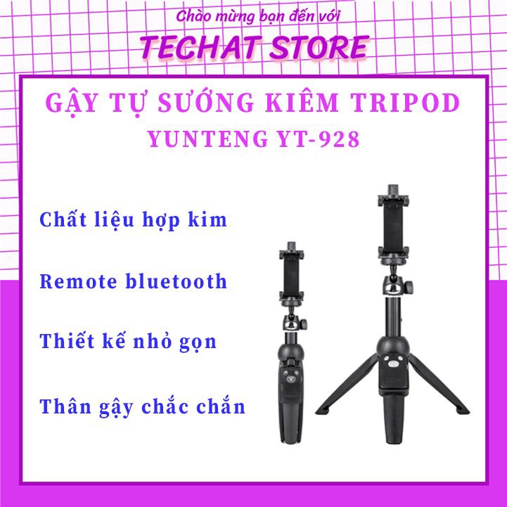 [GIÁ SỐC] Gậy tự sướng kiêm tripod 3 chân đa năng chắc chắn yunteng YT-9928