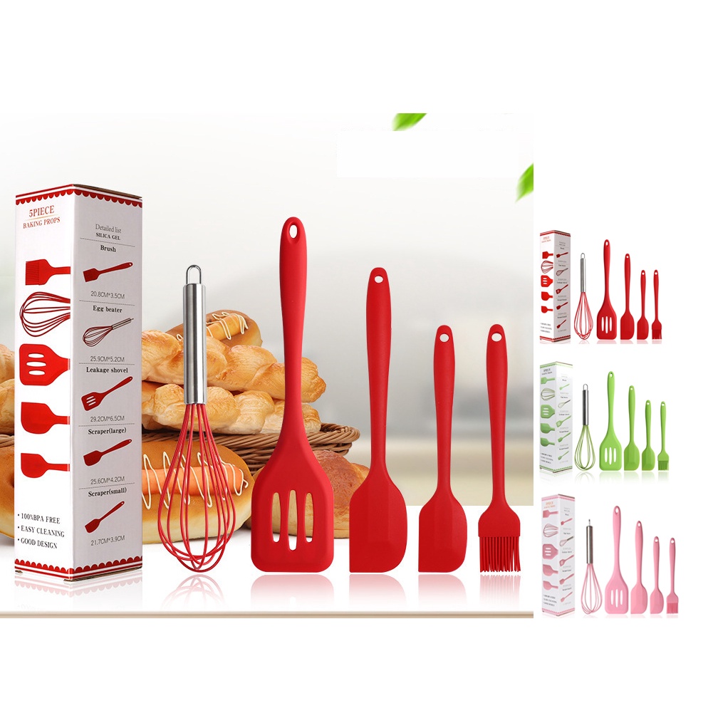 Bộ Dụng Cụ Làm Bánh 5 Món KUNBE, Chất Liệu Silicone Cao Cấp Chịu Nhiệt Tốt