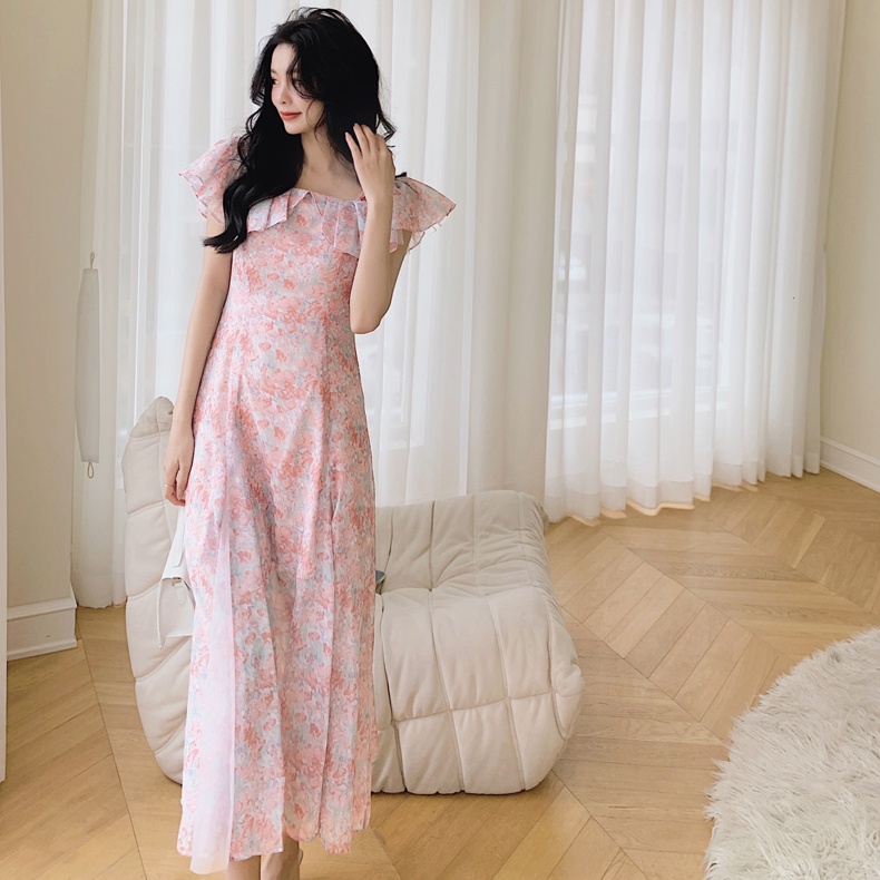 Đầm Hoa Trễ Vai Thời Trang Mùa Hè Hàn Quốc Dành Cho Nữ