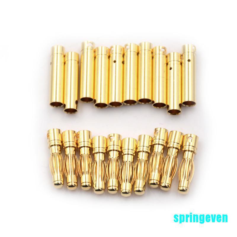 Set 10 Cặp Đầu Nối Dây Mạ Vàng 4.0mm 4mm Rc