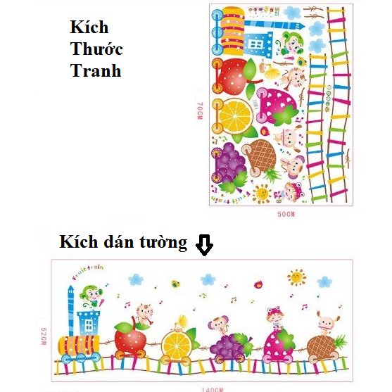 Tranh decal dán tường ĐOÀN TÀU TRAVEL cho bé - Decal dán tường