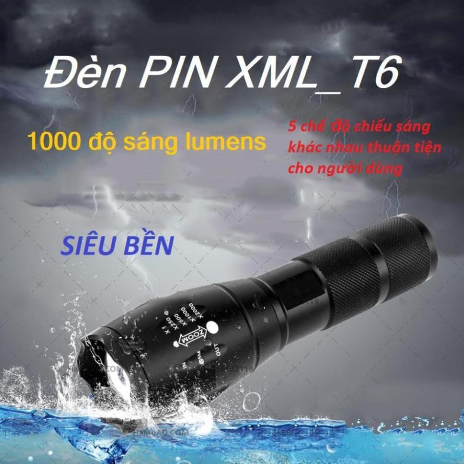 ✔️ Xả kho giá sốc -  đèn pin siêu sáng,Đèn PIN XML_T6 - uy tin 1 đổi 1 ✔️