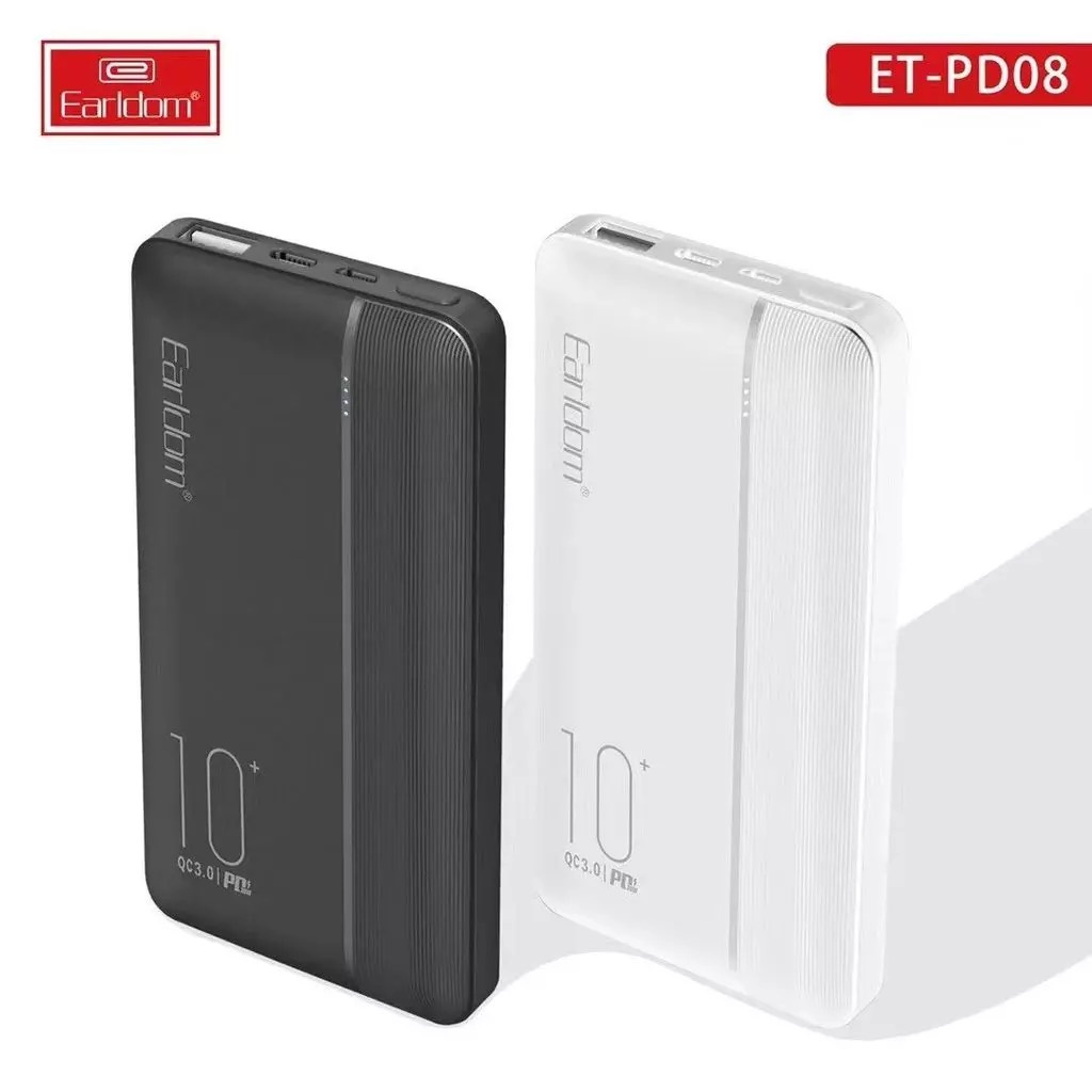 Sạc Dự Phòng Earldom 10.000mAh Sạc Nhanh QC 3.0 PD-08 Chính Hãng Bảo Hãnh 12 Tháng