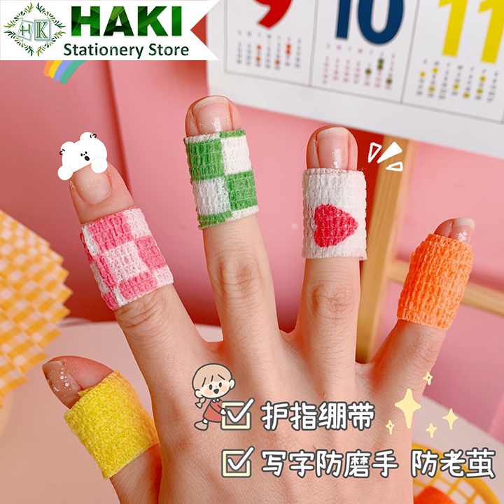 Cuộn băng dán quấn ngón tay HAKI co giãn 4.5mx2.3cm in họa tiết nhiều màu sắc tuỳ chọn