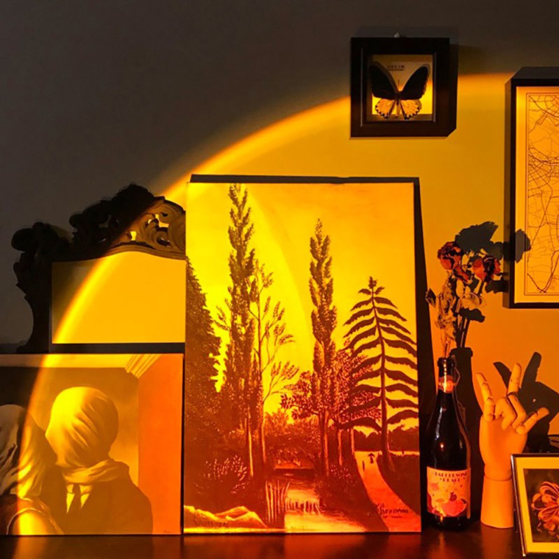 Tiktok Hot Đèn Led Màu Cầu Vồng Trang Trí Phòng Ngủ Tiktok phổ biến For INS background Sunset Projector Floor Lamp