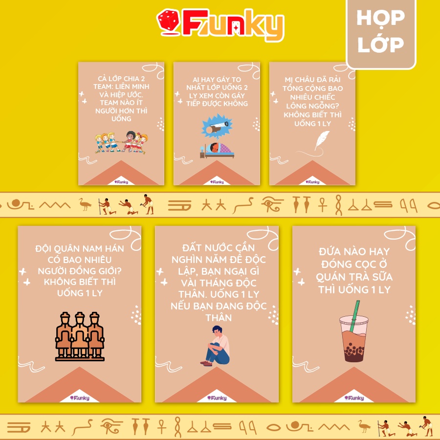 Bộ Bài Thử Thách Chơi Cùng Bạn Bè Họp Lớp Môn Lịch Sử 7Funky-Board Game, Drinking Game Ôn Bài Trên Bàn Nhậu Quên Lối Về