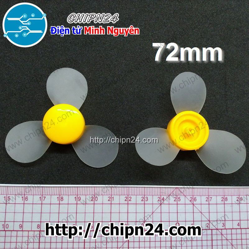 [1 CÁI] Cánh Quạt 72MM 3 Cánh Trục 2MM