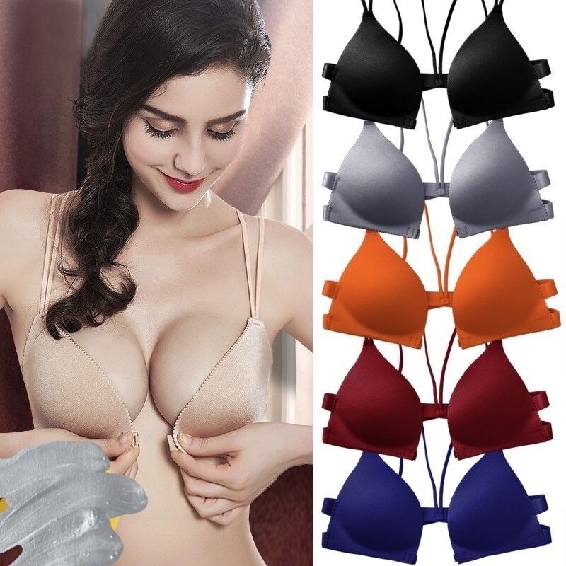 Áo Lót Mềm Mại Thoáng Khí Nâng Ngực Cài Trước Không Gọng Thoải Mái Cho Nữ