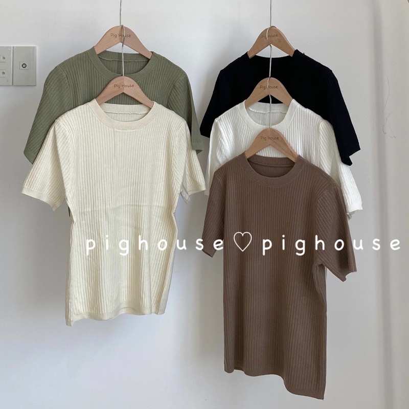 Áo len đũa cộc tay trơn bảng màu bassic chất dày dặn ( Ảnh thật ) | BigBuy360 - bigbuy360.vn