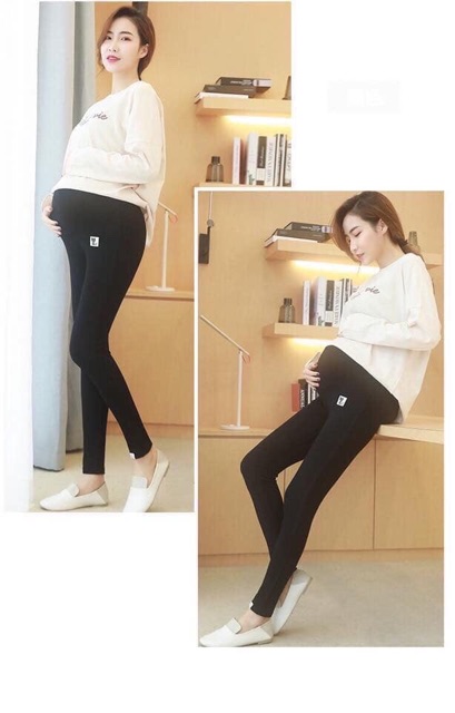 Quần legging BẦU mèo cotton Bozip đẹp- co dãn tối đa