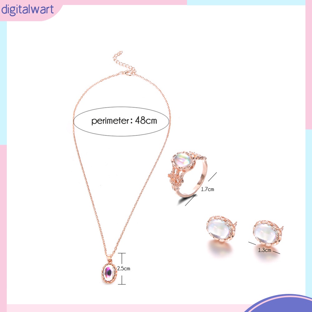 Set 3 Vòng cổ / Nhẫn / Bông Tai Đính Đá Giả Thời Trang Nữ