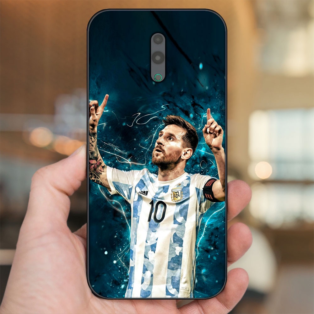 Ốp lưng Oppo Reno viền đen in hình Lionel Messi Barcelona PSG