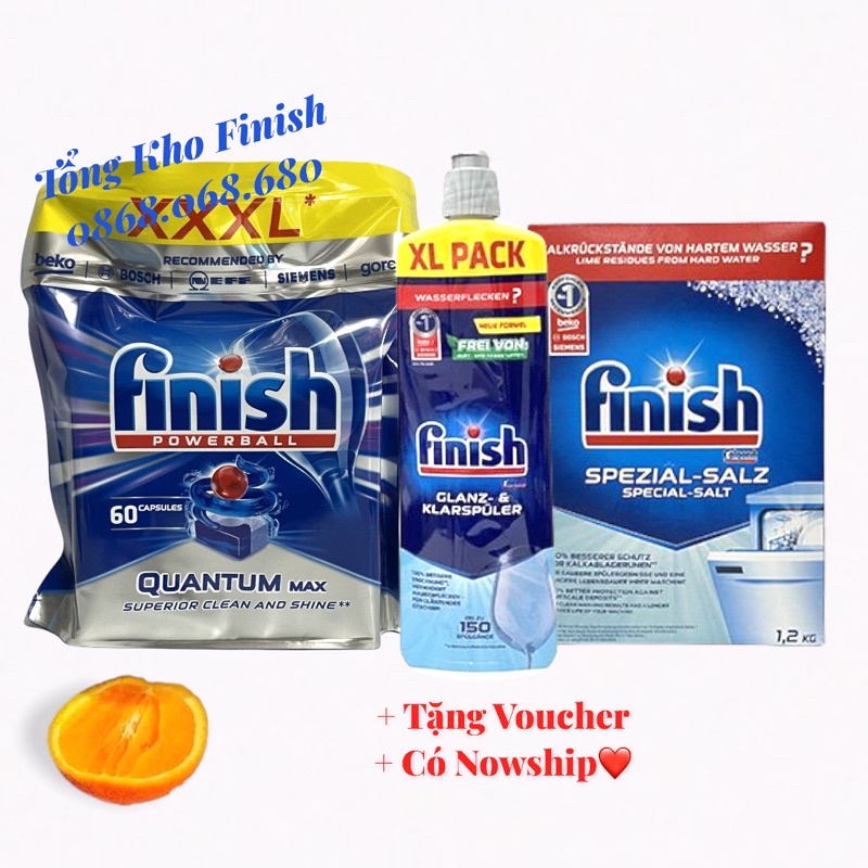 [Combo sạch bóng] Quantum max 60v + Muối 4kg + Bóng 750ml