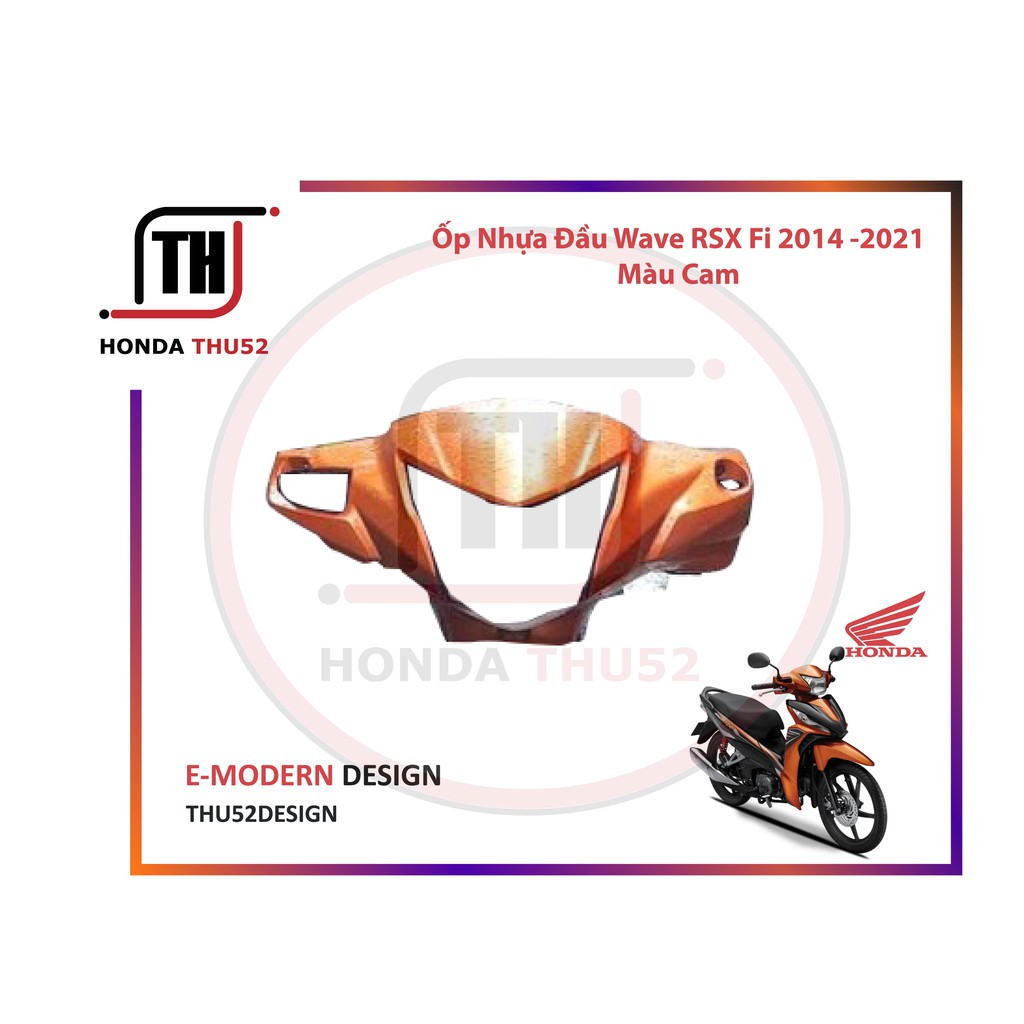 Ốp Đầu Đĩa Đùm  Wave RSX Fi 2014 -2021 Cam Trắng Đen Vàng Đỏ HONDA Chính Hãng