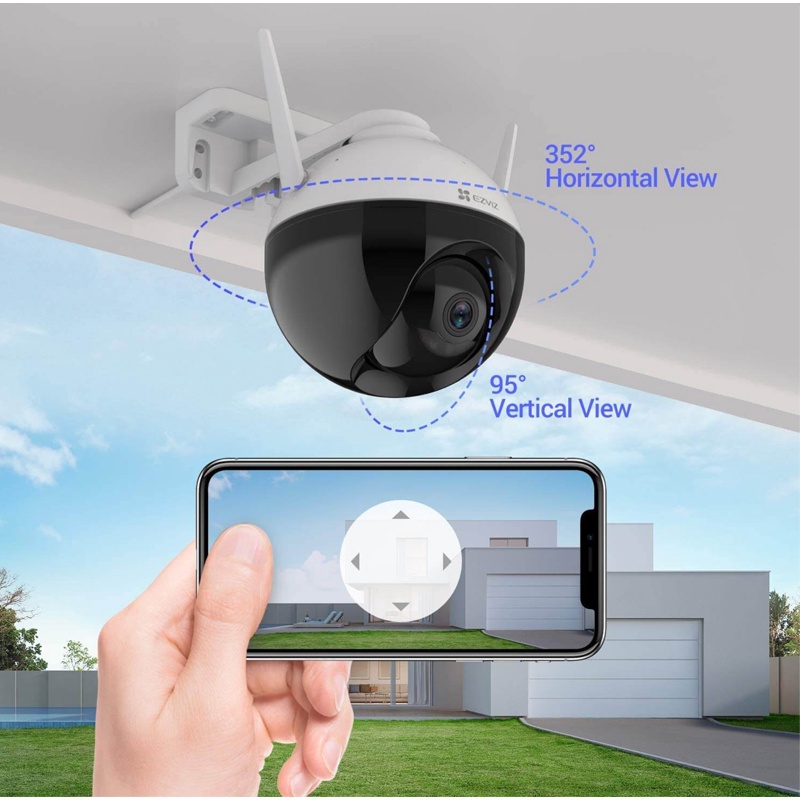 Camera Wifi Ngoài Trời Xoay 360 Ezviz C8C 2M 1080P, C8W 4M 2K Siêu Nét, Màu Đêm, AI Thông Minh - Chính Hãng BH24TH