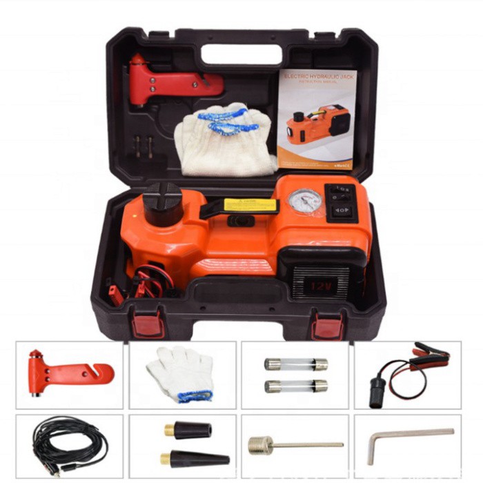 Sản Phẩm Bộ nâng kích gầm điện, kiêm máy bơm lốp và máy siết ốc ô tô  ROGTZ đa năng 3 trong 1 DDZSTT02. Bảo hành 2 năm