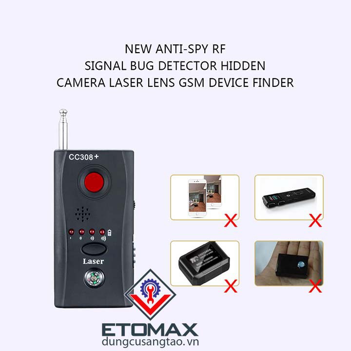 [Sale SỐC]  Máy phát hiện thiết bị nghe lén, camera ghi hình CC308+