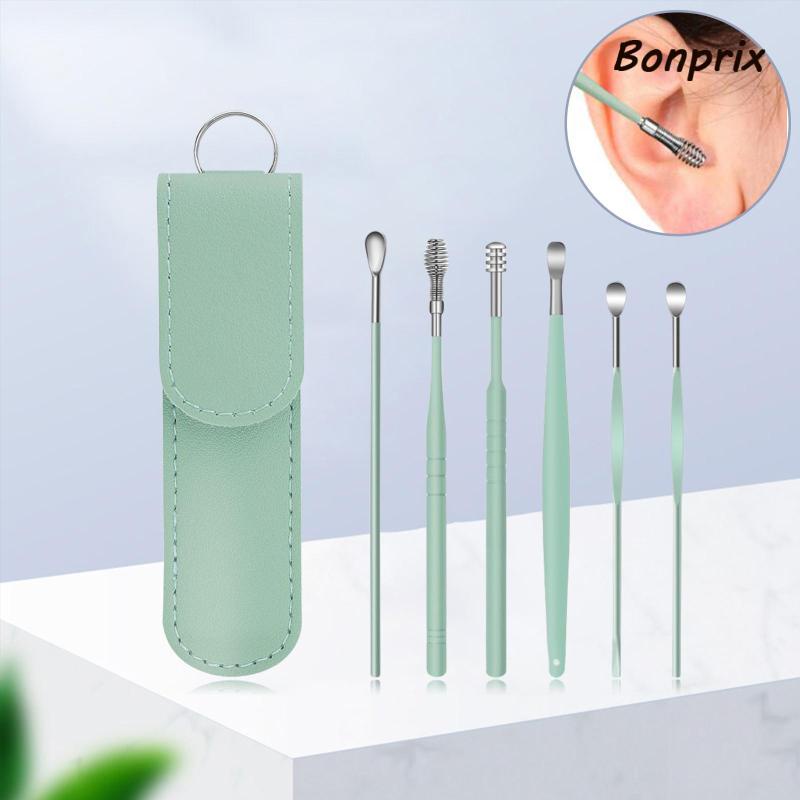 [Hàng mới về] 6 dụng cụ vệ sinh tai kèm túi da tiện lợi