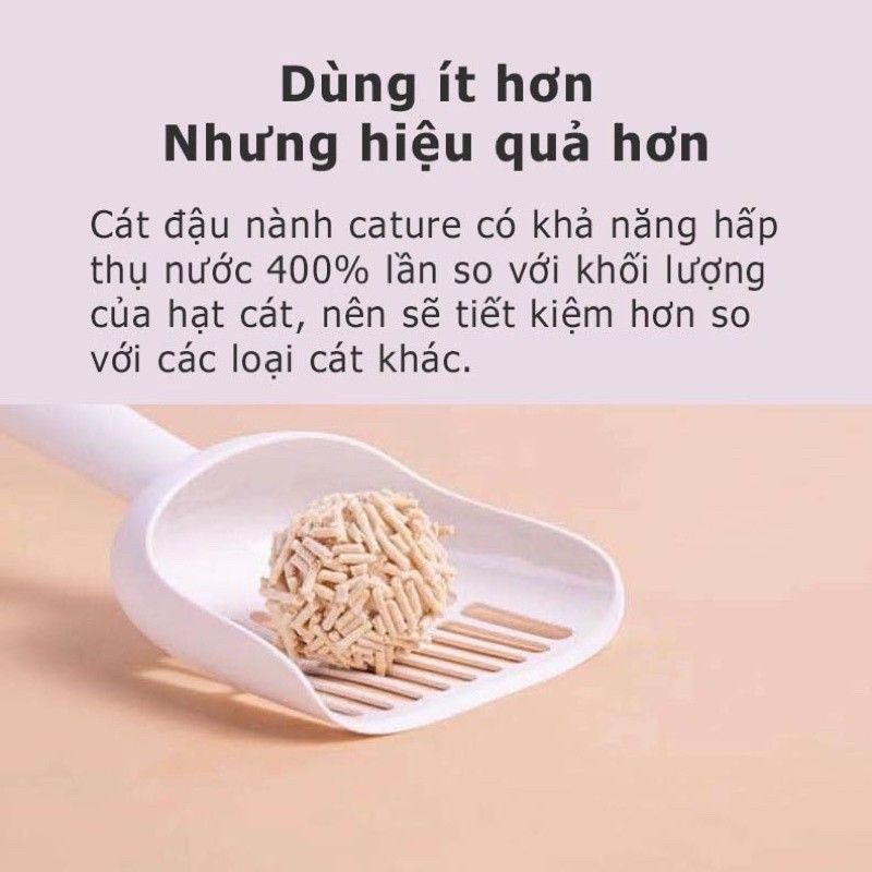 Cát vệ sinh đậu nành hữu cơ cho mèo Tofu Cature - Cát đậu nành không bụi| Cát mèo TOFU - cát đậu nành Cature