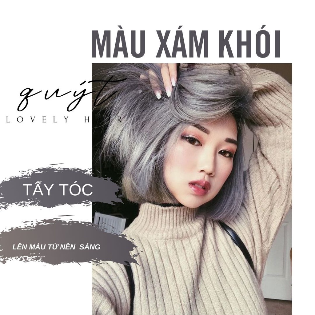 [ Q.8] THUỐC NHUỘM TÓC MÀU XÁM KHÓI+TẶNG KÈM OXY-LÊN MÀU TỪ LEVEL 8-9-10