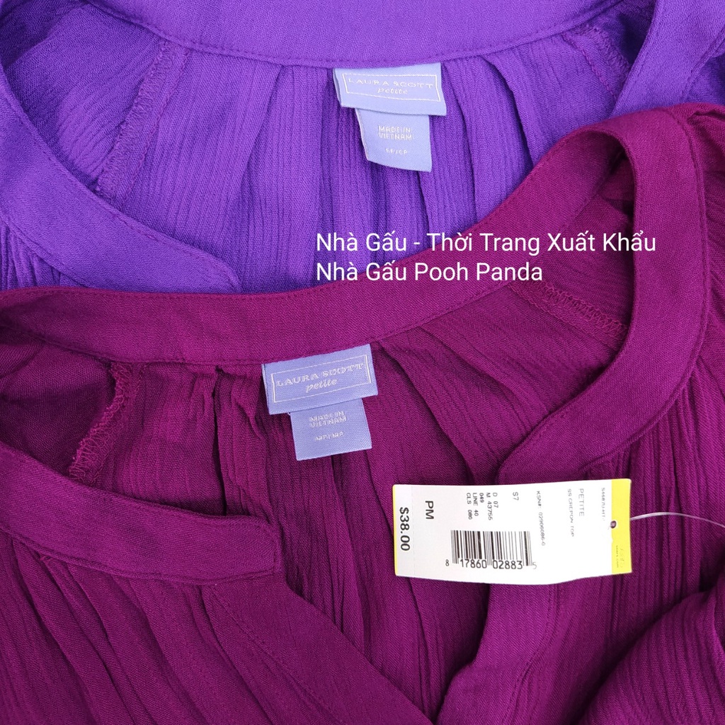 Áo trung niên tay ngắn LAURA SCOTT PETITE nữ màu tím