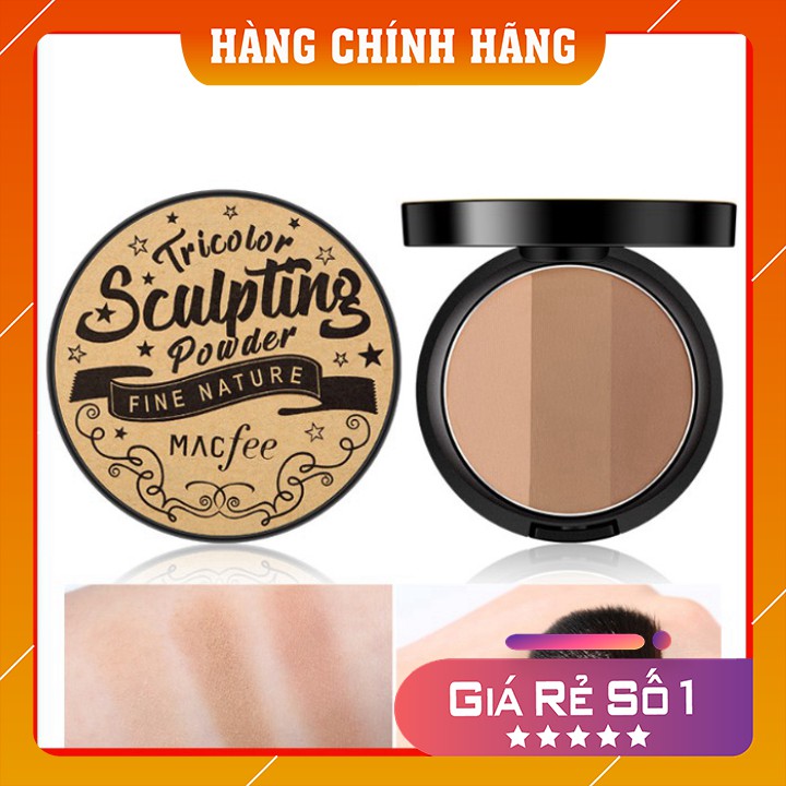 Phấn tạo khối 💖FREESHIP💖 Hộp phấn tạo khối 3 màu cho khuôn mặt thon gọn V line Tricolor Sculpting Powder Fine Nature MAC