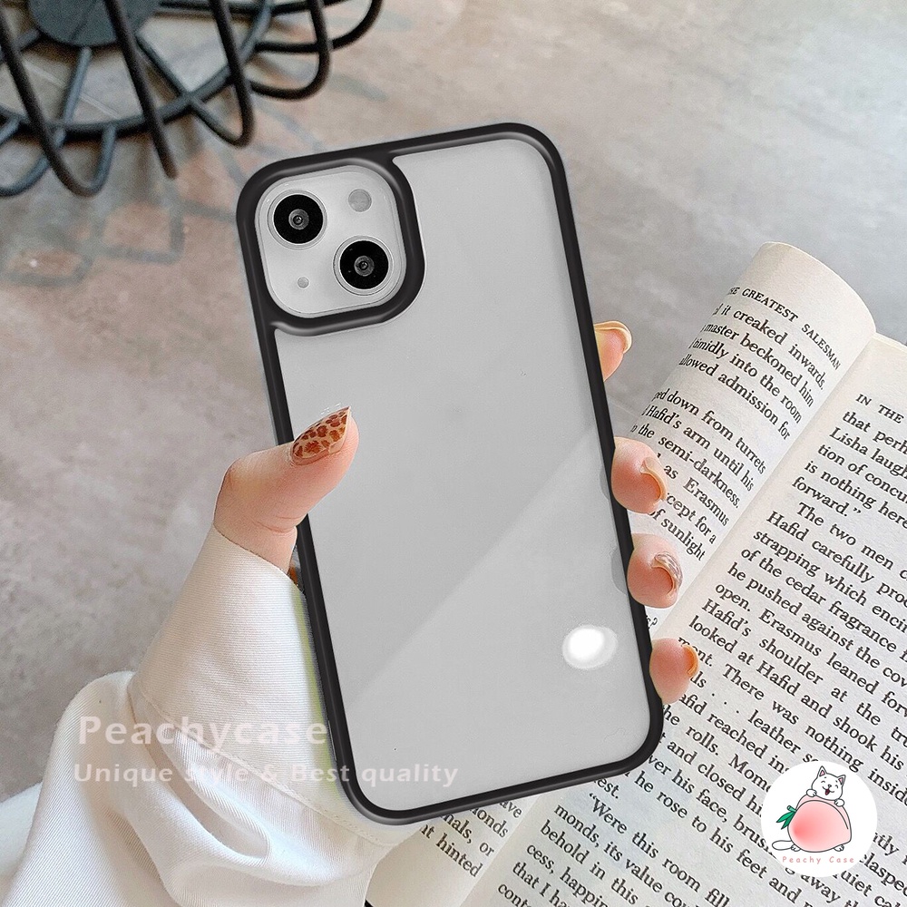 Ốp điện thoại bằng PC cứng trong suốt màu kẹo ngọt thích hợp cho Apple iPhone 13 12 11 Pro Xs Max Xr X 7 8 Plus