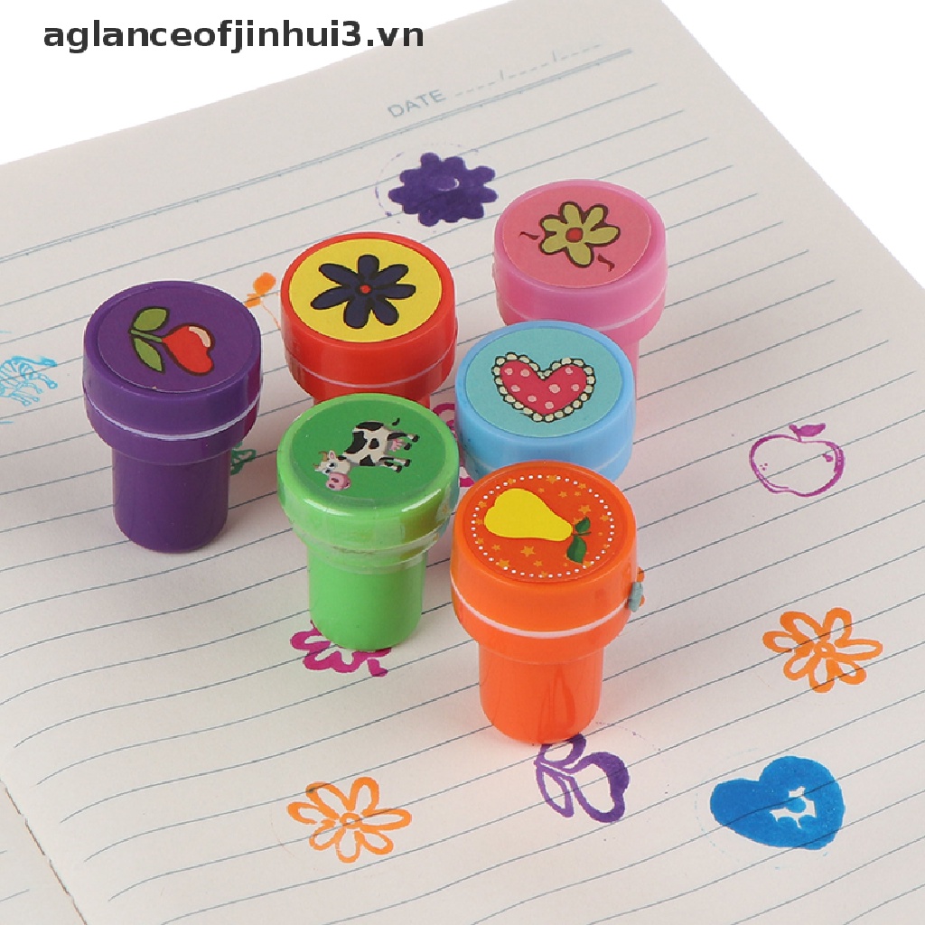 * * Afhvn * * 5 Con Dấu Cao Su Hoạt Hình Đồ Chơi Giáo Dục Sổ Lưu Niệm diy