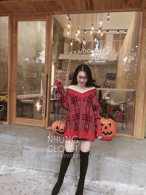 Áo len cổ V - ảnh thật bao chất