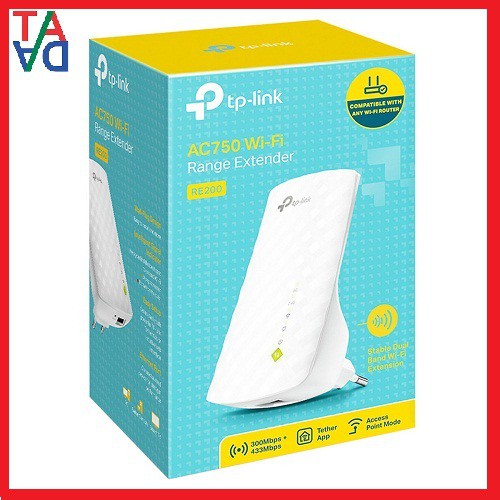 Bộ Kích Sóng Wifi Repeater Băng Tần Kép AC750 TP-Link RE200 - Hàng Chính Hãng