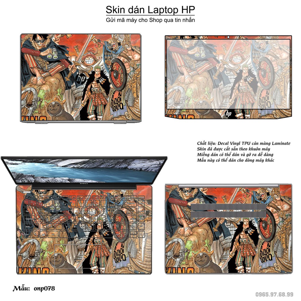 Skin dán Laptop HP in hình One Piece nhiều mẫu 6 (inbox mã máy cho Shop)