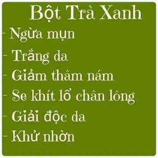 Bột trà xanh 100g trị mụn trắng da