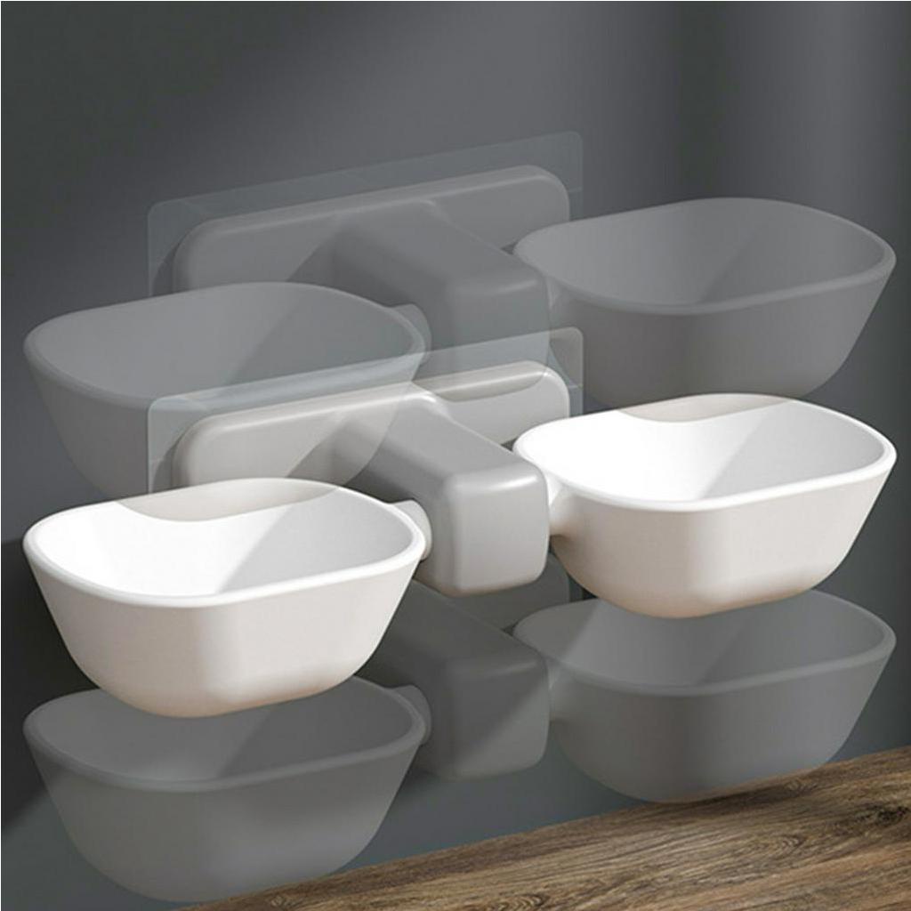 Bát treo thức ăn cho mèo ngăn chặn sự cố tràn nước tường có thể điều chỉnh độ cao【Wyoming060】