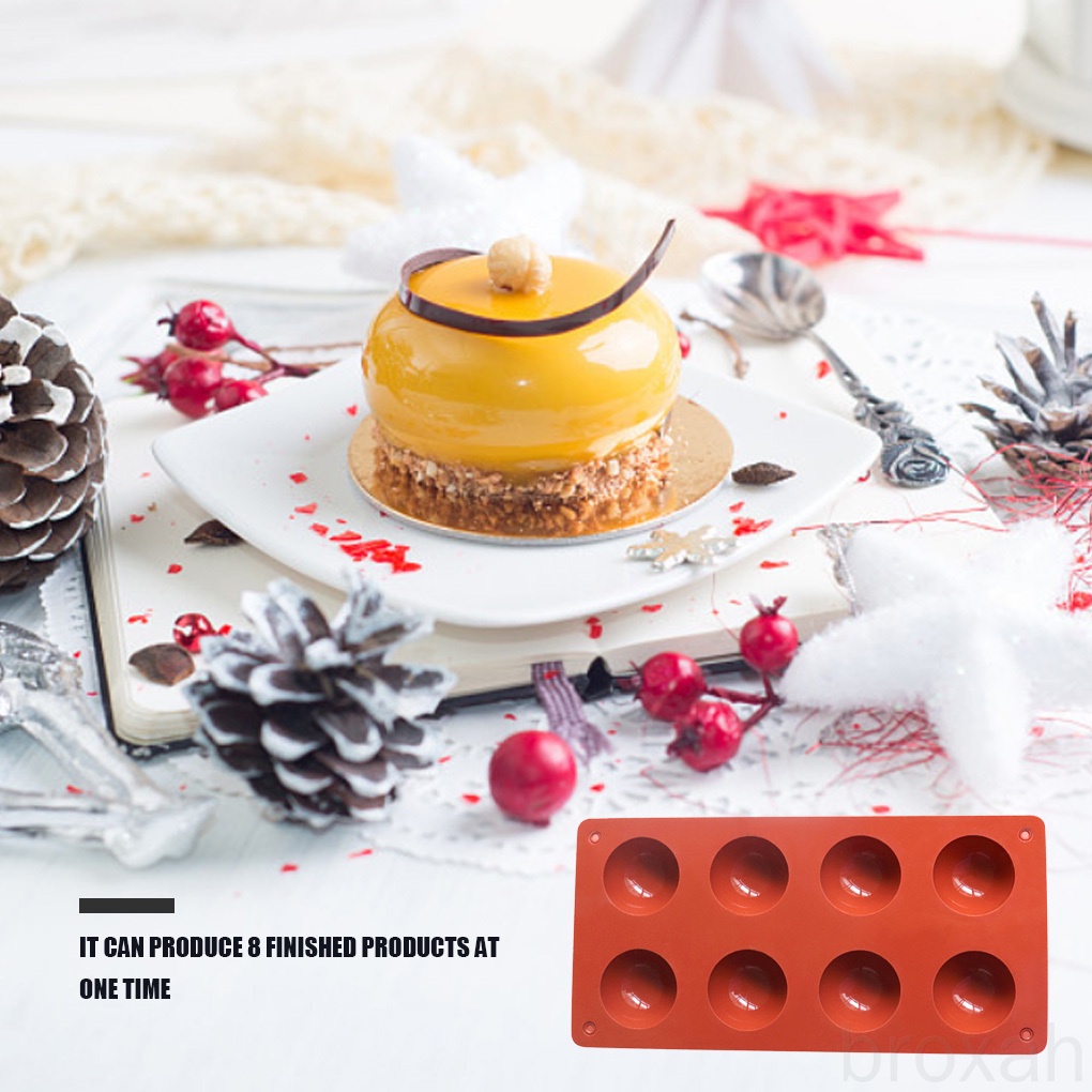 Khuôn Silicone Làm Bánh 8 Ngăn Hình Bán Cầu