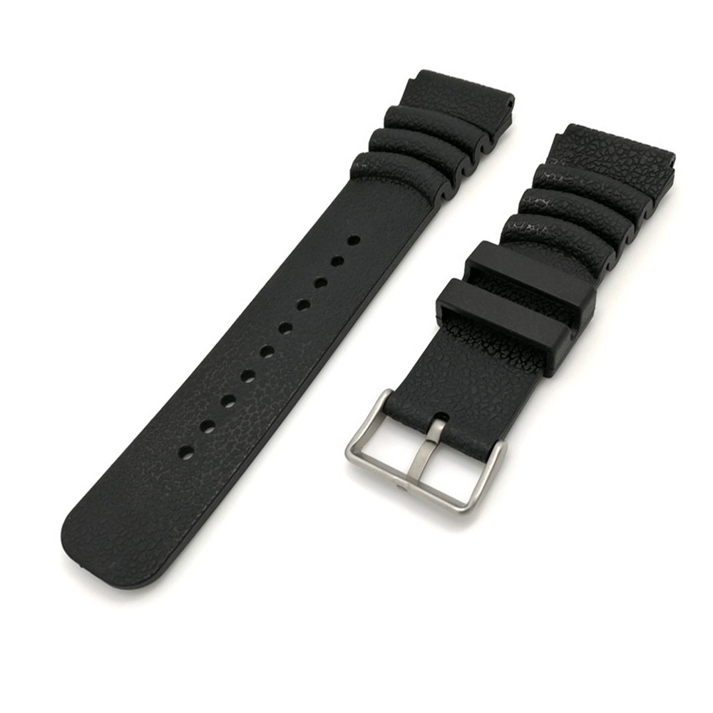 Dây Đeo Đồng Hồ Thể Thao Bằng Silicon Màu Đen 20mm 22mm 24mm Chống Thấm Nước Cho Seiko Diver Scuba