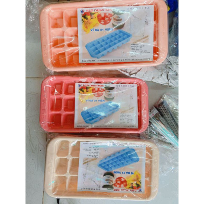 Khay Thạch Rau Câu Vuông 21 Viên, Khay Đá Viên