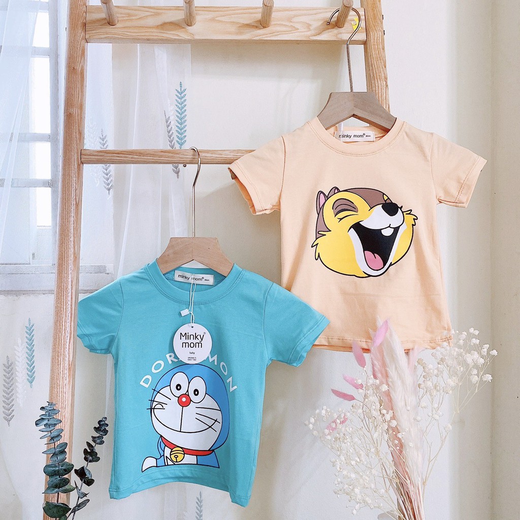 Áo phông cotton Hè Minky mom in hình siêu dễ thương_Quần áo trẻ em