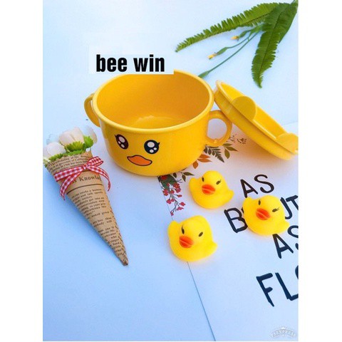 Bộ bát ăn dặm cho bé 6 chi tiết, bát ăn dặm kiểu nhật xinh xắn dễ thương Hình Vịt vàng