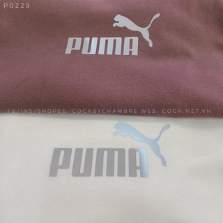 Áo thun cotton mặt lông dày in hình P U M A phản quang form rộng