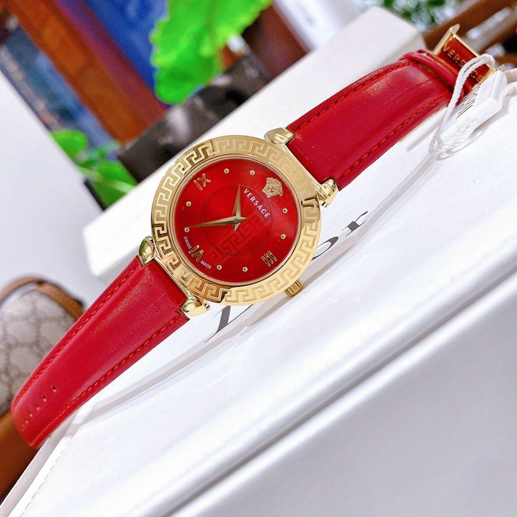 Đồng hồ đeo tay nữ versace dây da cao cấp chống nước cực tốt bảo hành 12 tháng LUTOS VN