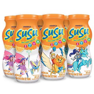 Lốc 6 chai sữa chua uống SuSu IQ 80ml