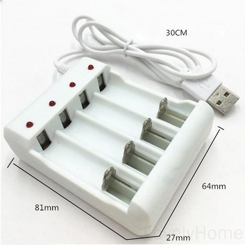 Sạc pin AAA AA 4 ngăn có mạch ngắn cổng sạc USB