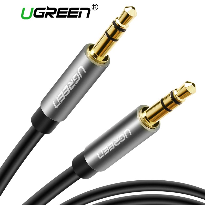 Cáp âm thanh UGREEN chuyển đổi từ đầu cắm sang đầu cắm 3.5mm dành cho xe hơi
