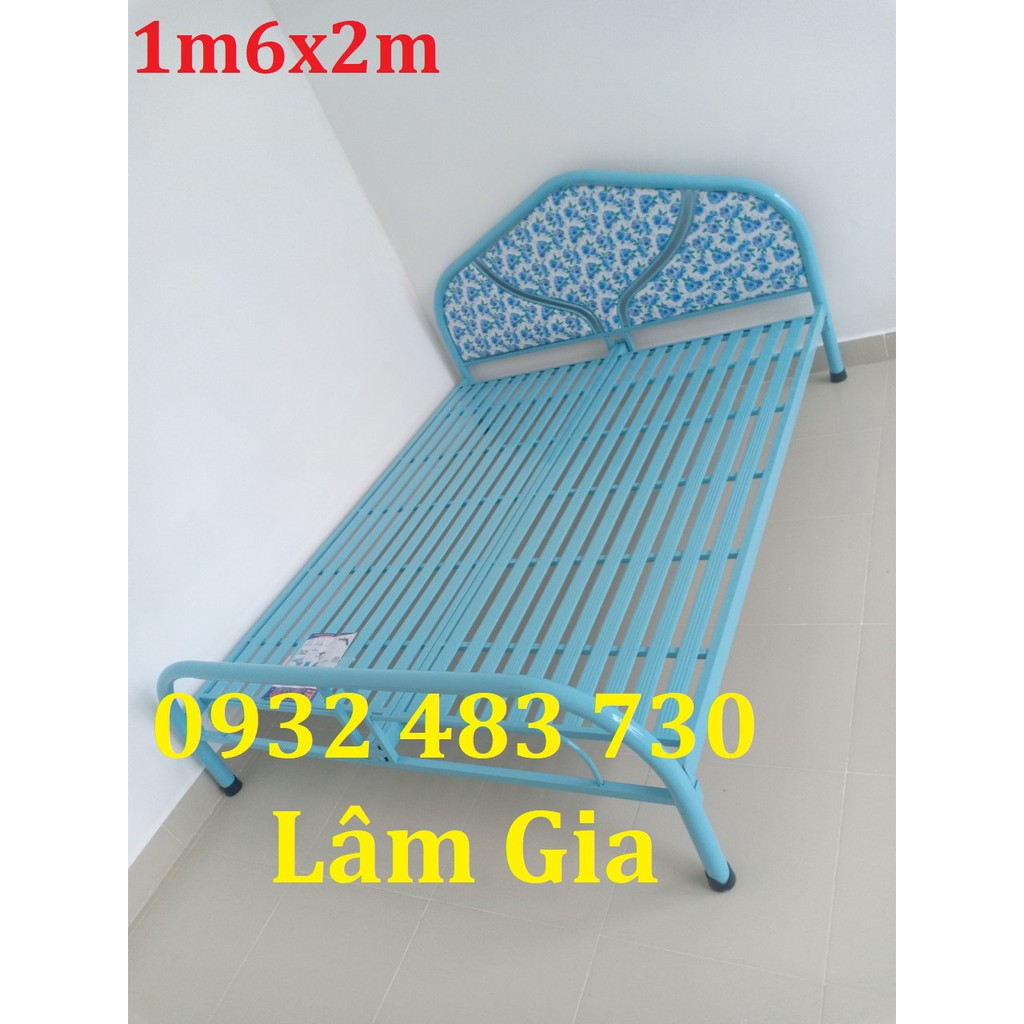 Giường sắt đơn ống tròn sơn tĩnh điện giá tốt ngang 80x2m