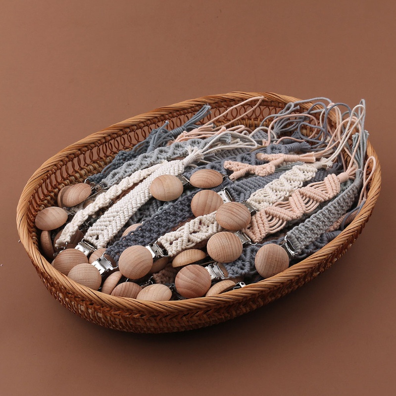 Giá Đỡ Núm Vú Giả Bằng Dây Cotton Dệt Handmade Dạng Kẹp Tiện Lợi Dành Cho Em Bé
